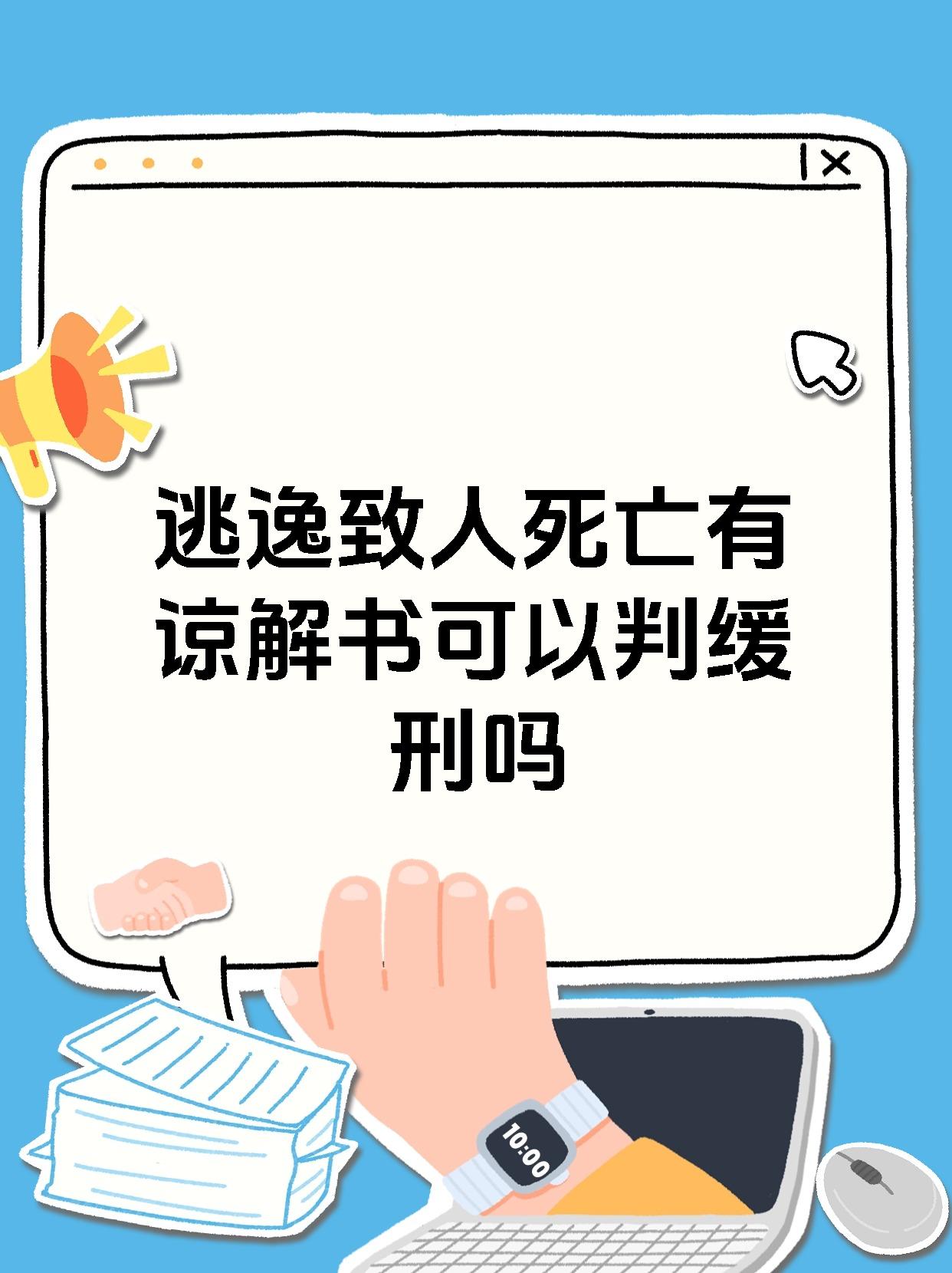 逃逸致人死亡有谅解书可以判缓刑吗