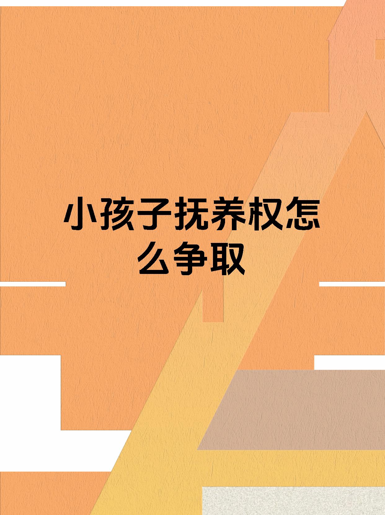 小孩子抚养权怎么争取