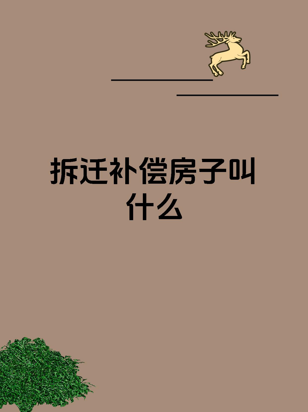 拆迁补偿房子叫什么