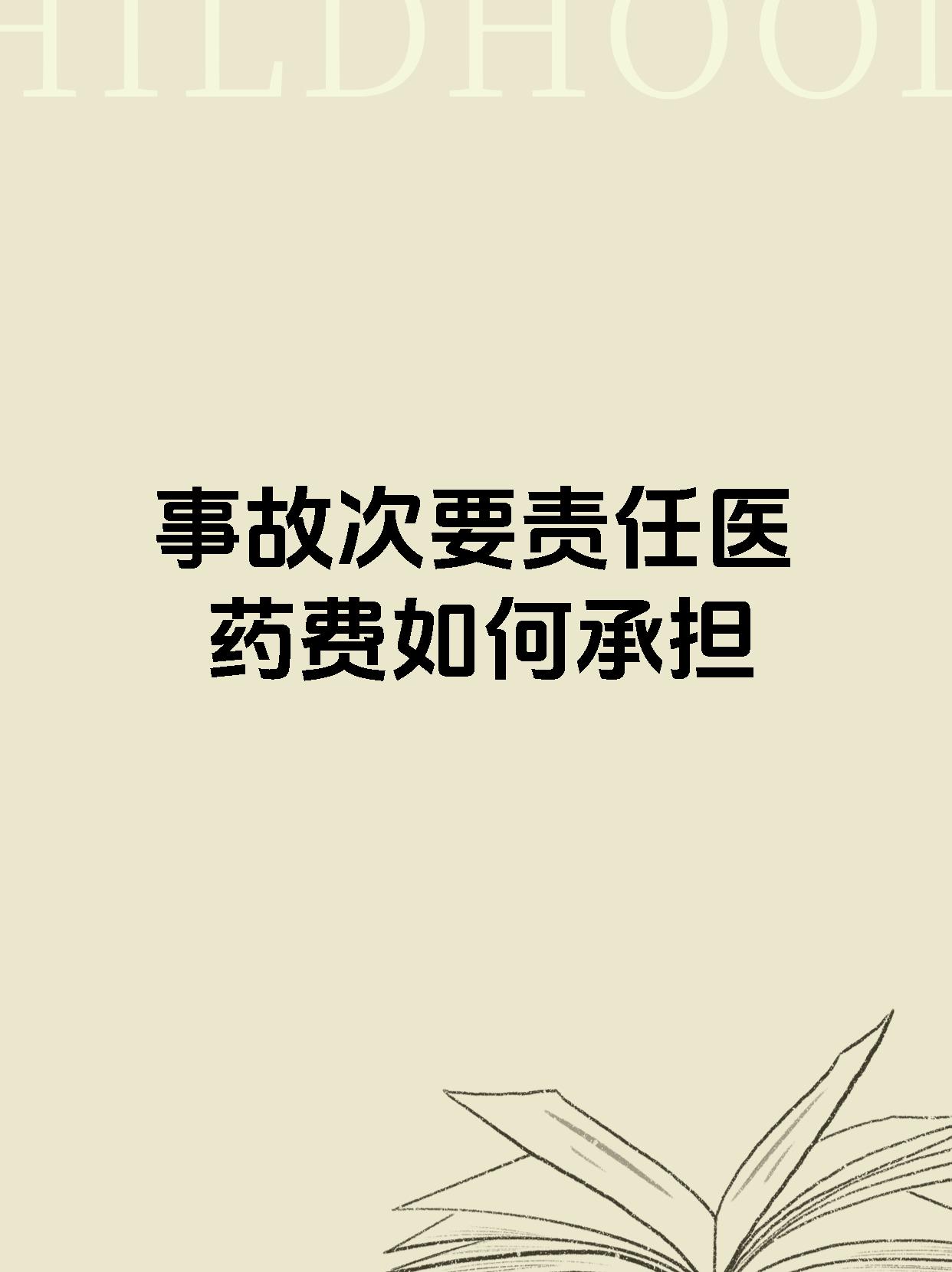 事故次要责任医药费如何承担