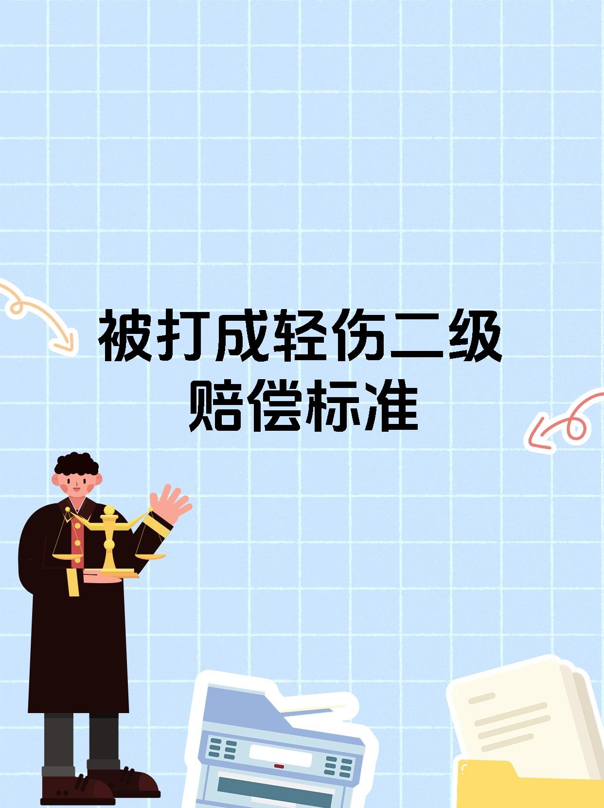 被打成轻伤二级赔偿标准