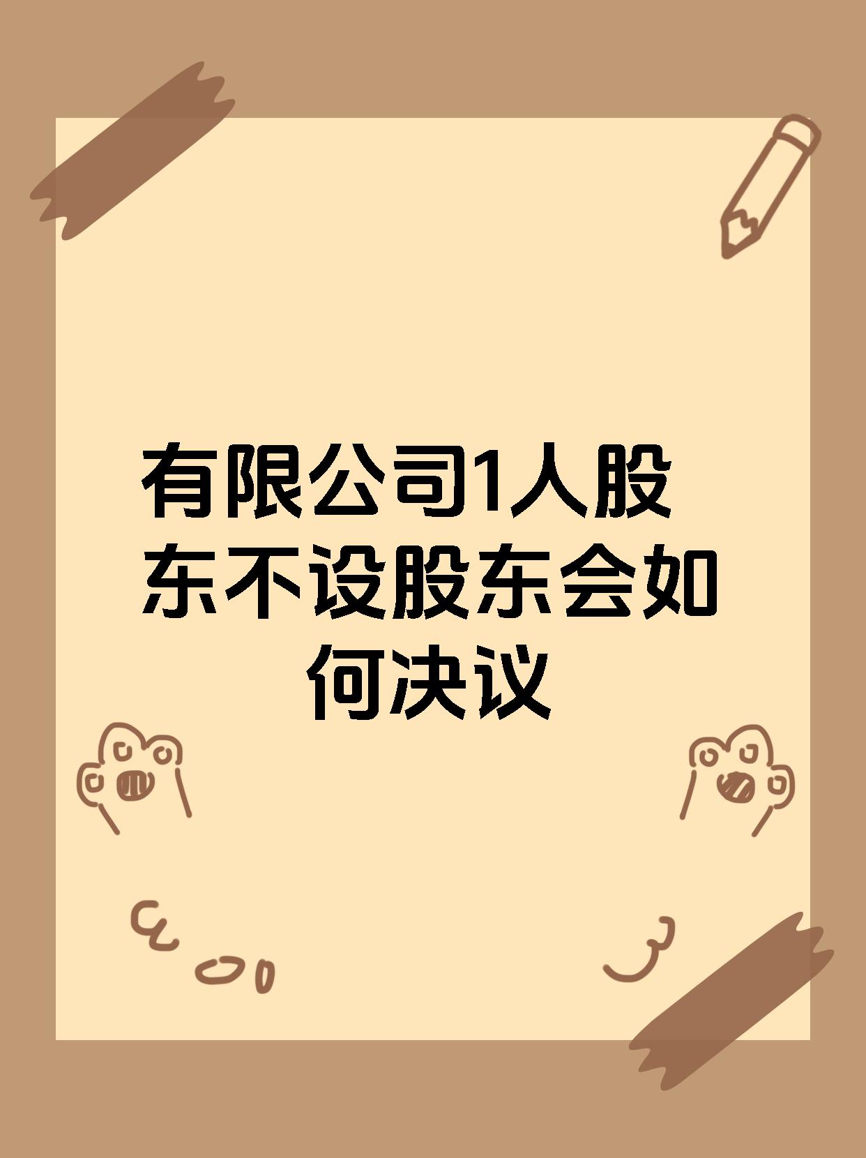 有限公司1人股东不设股东会如何决议