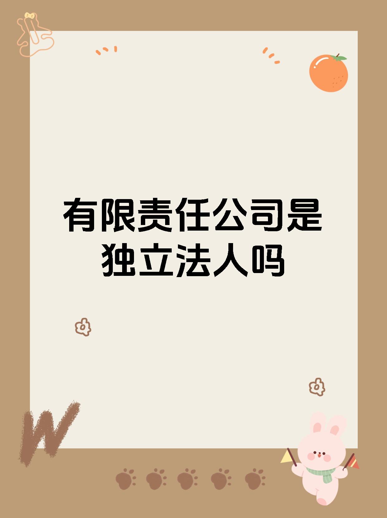 有限责任公司是独立法人吗