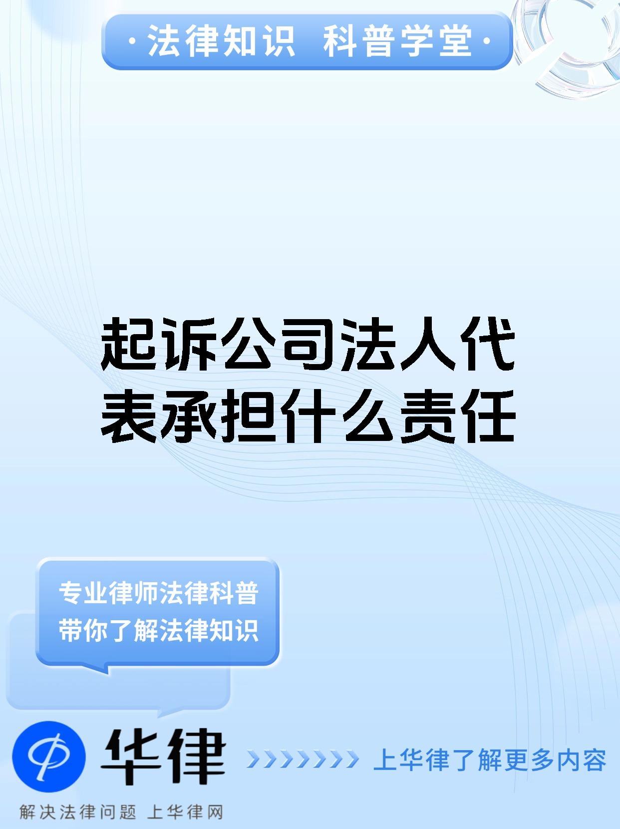 起诉公司法人代表承担什么责任
