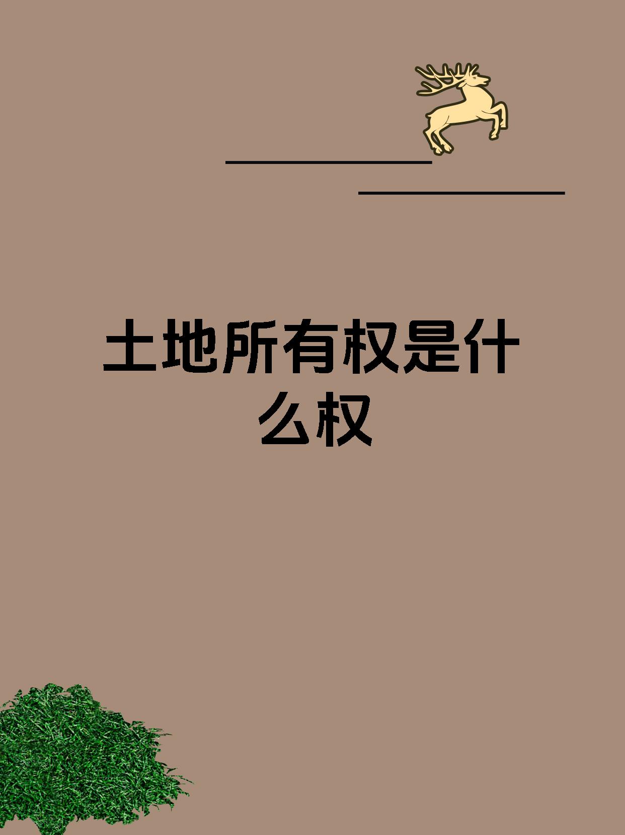土地所有权是什么权