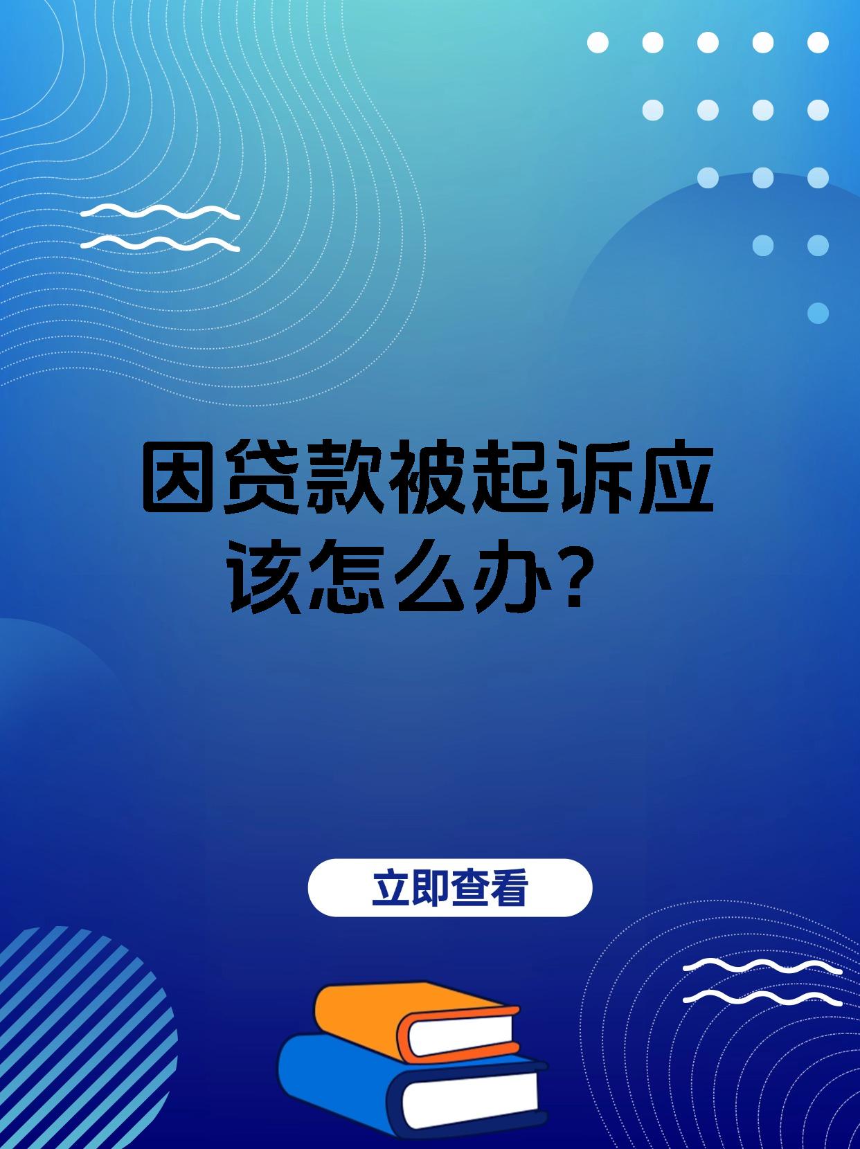 因贷款被起诉应该怎么办?