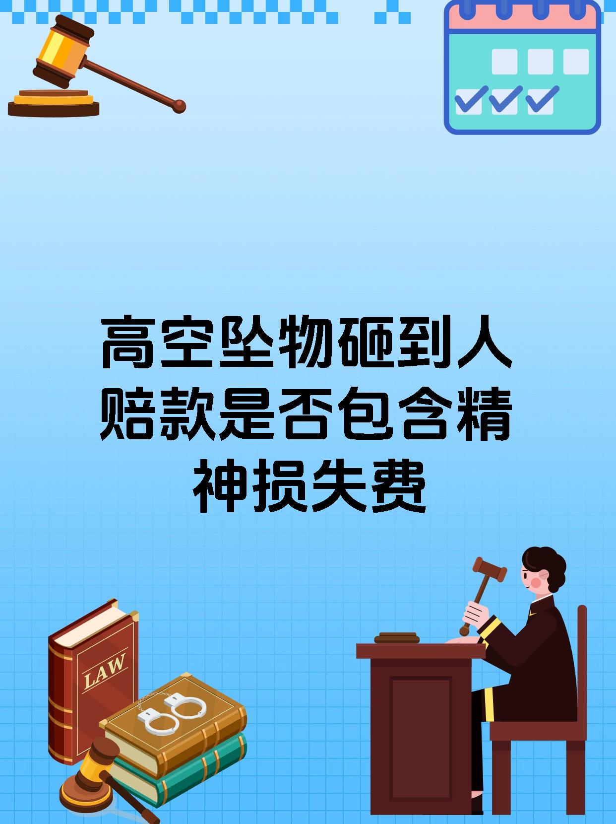 高空坠物砸到人赔款是否包含精神损失费