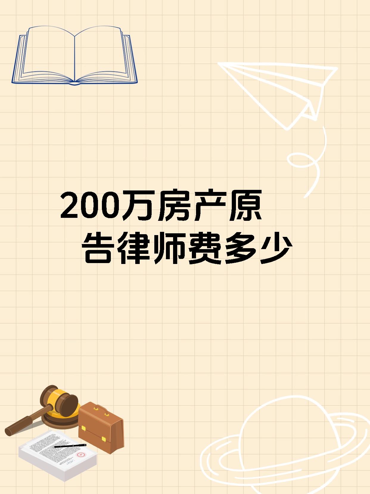 200万房产原告律师费多少