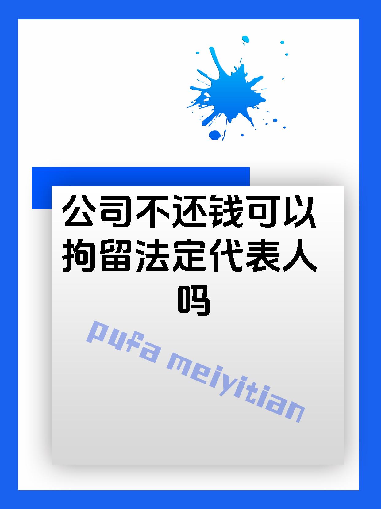 公司不还钱可以拘留法定代表人吗
