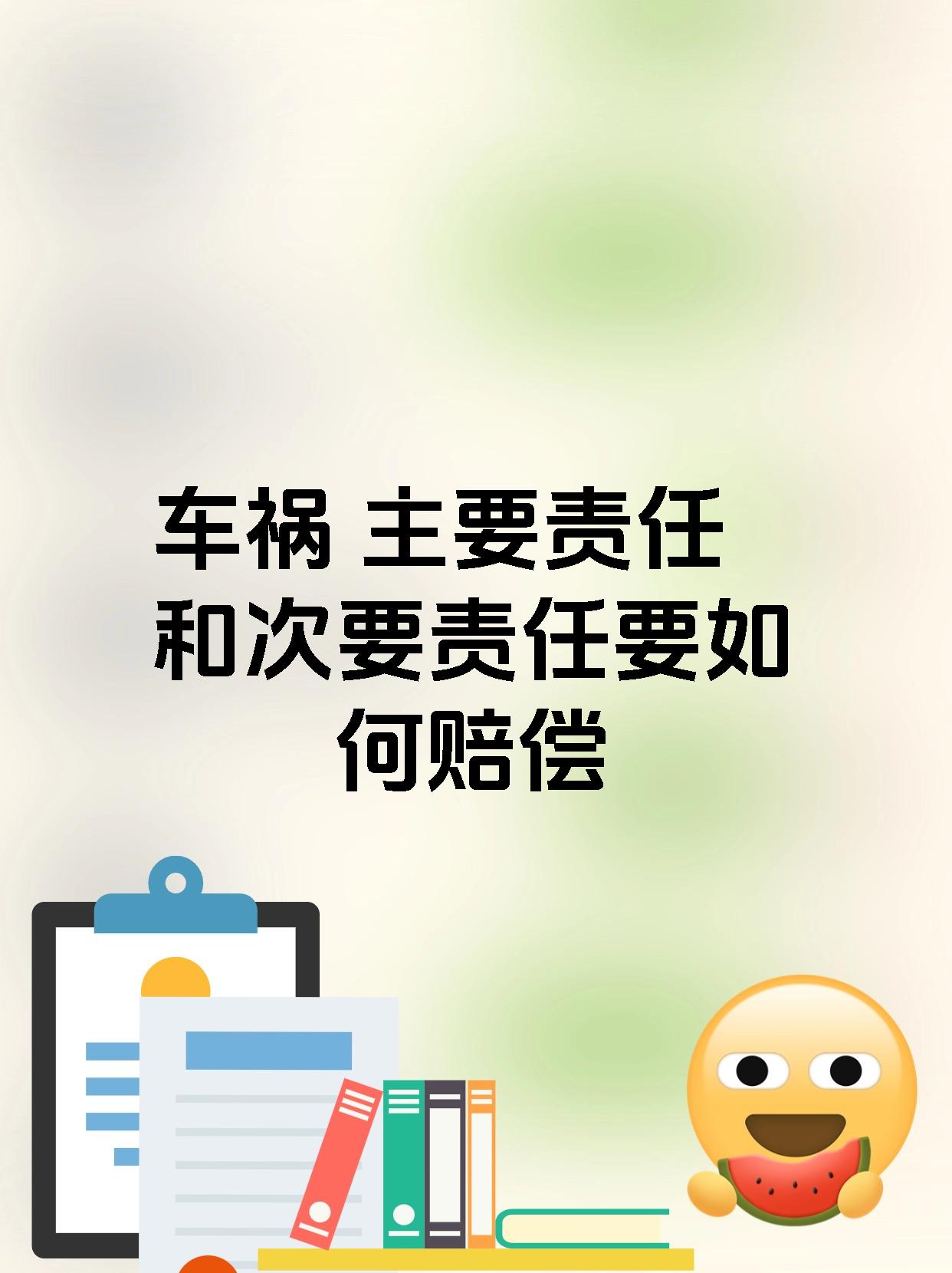 车祸 主要责任和次要责任要如何赔偿