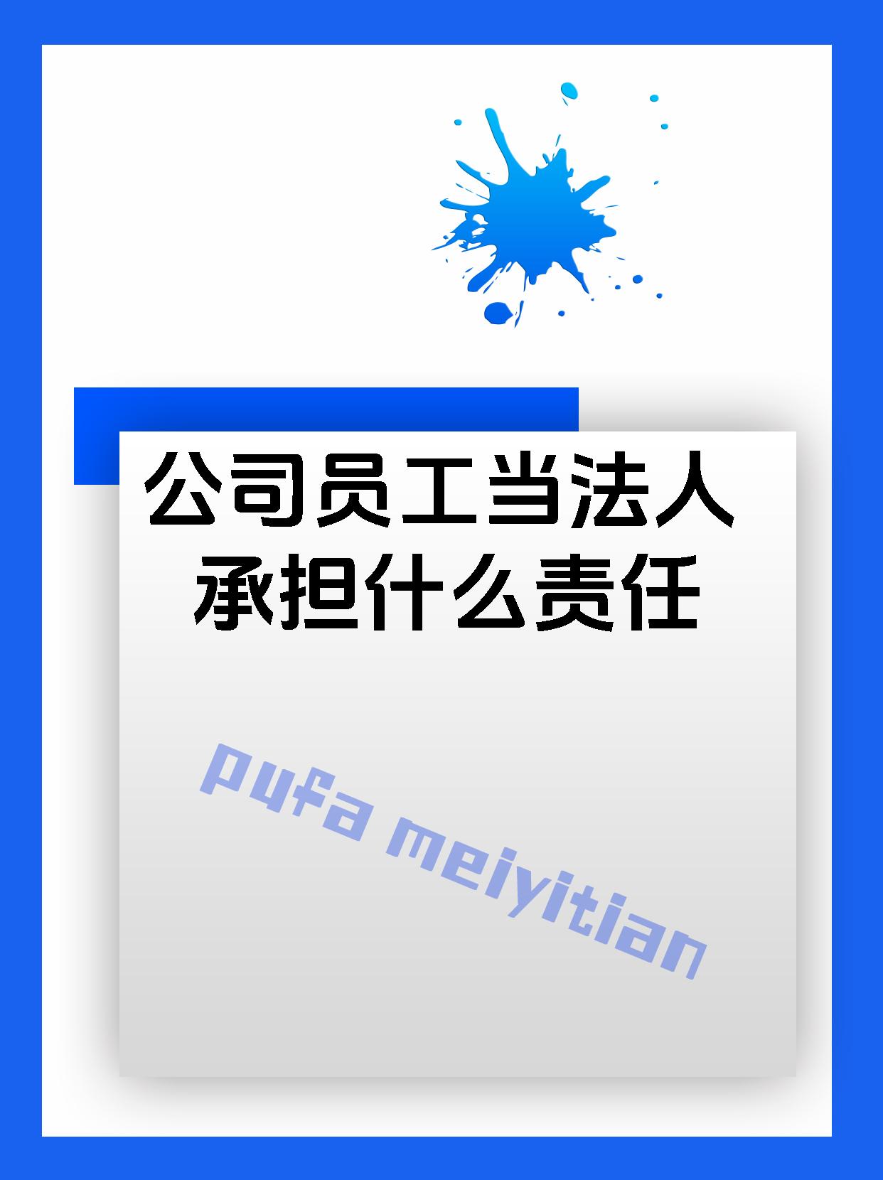 公司员工当法人承担什么责任
