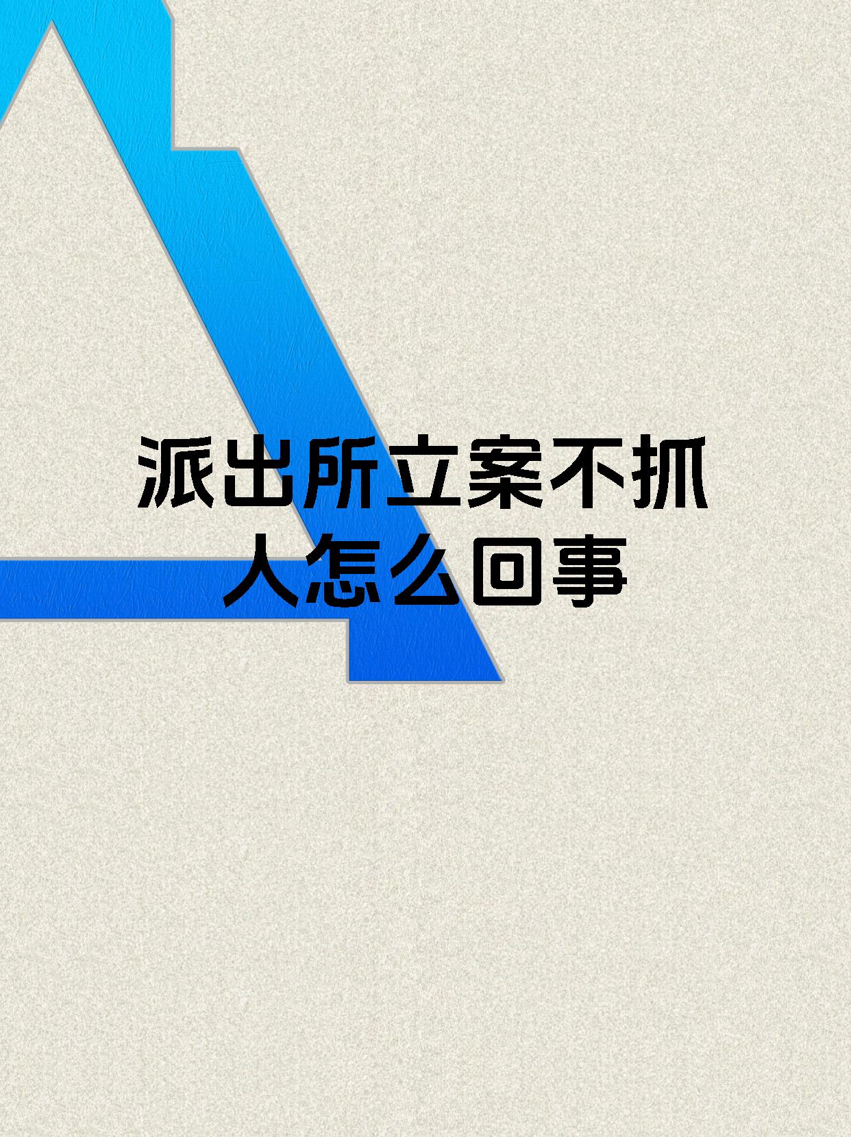 派出所立案不抓人怎么回事