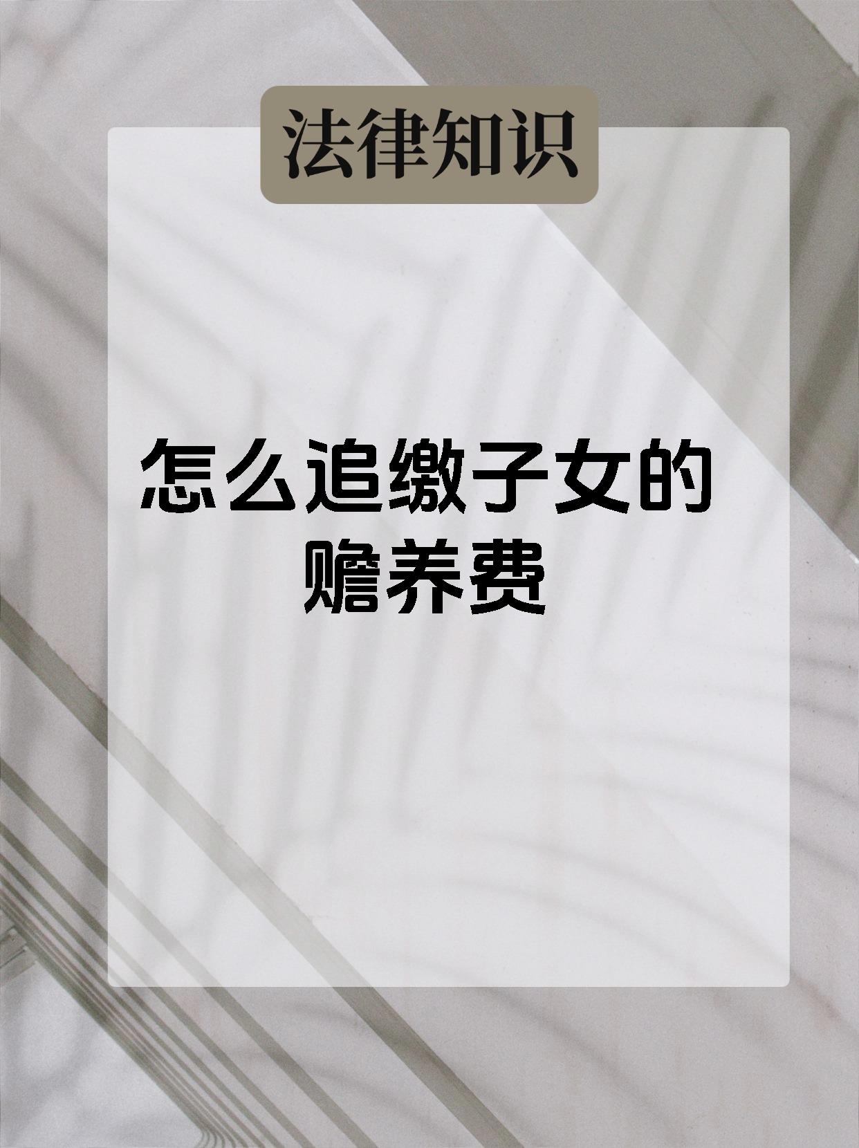 怎么追缴子女的赡养费