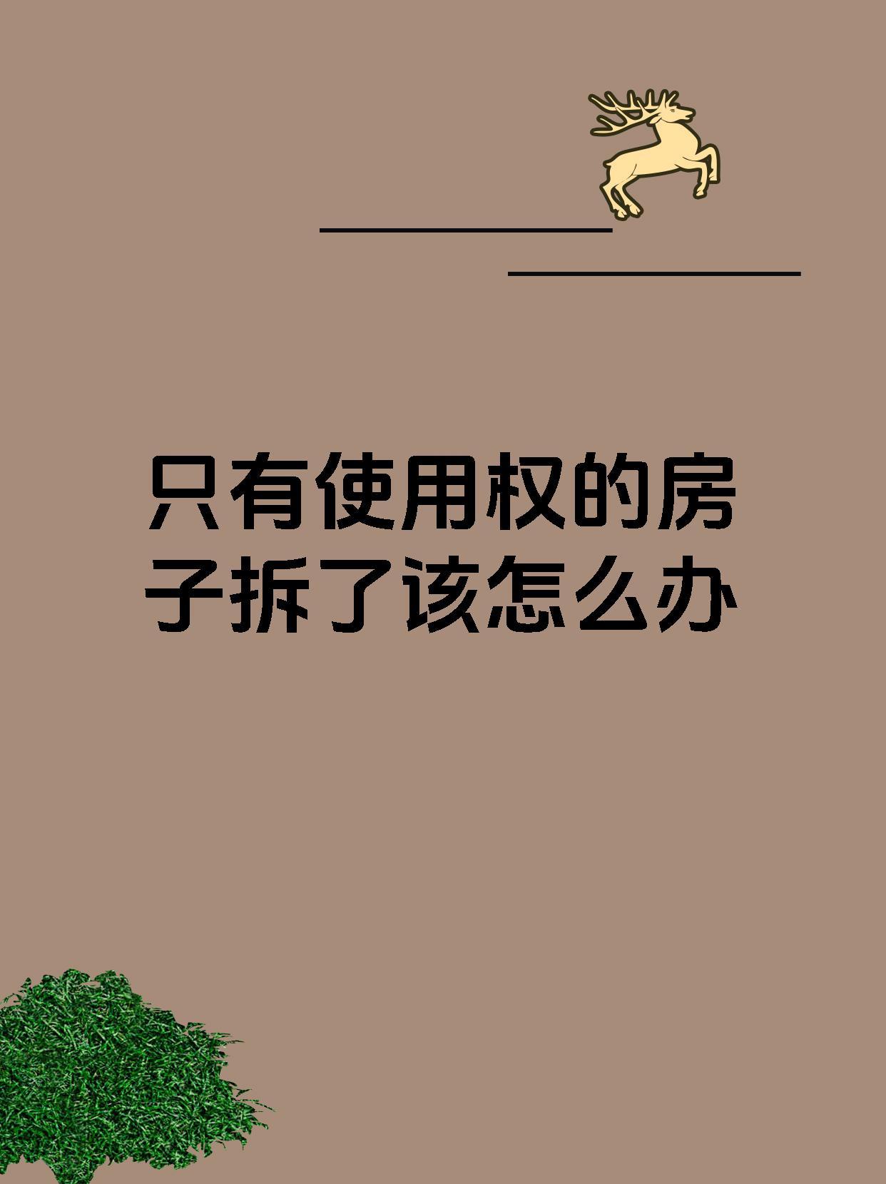 只有使用权的房子拆了该怎么办