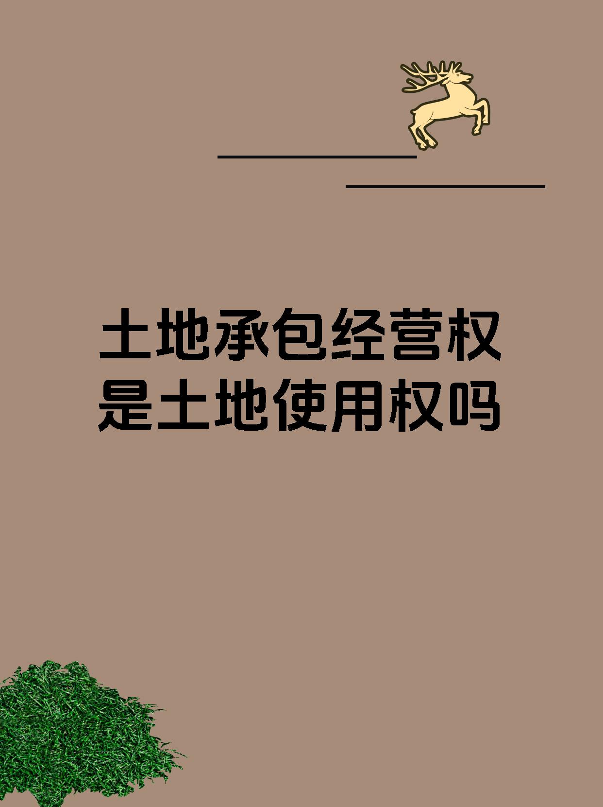 土地承包经营权是土地使用权吗