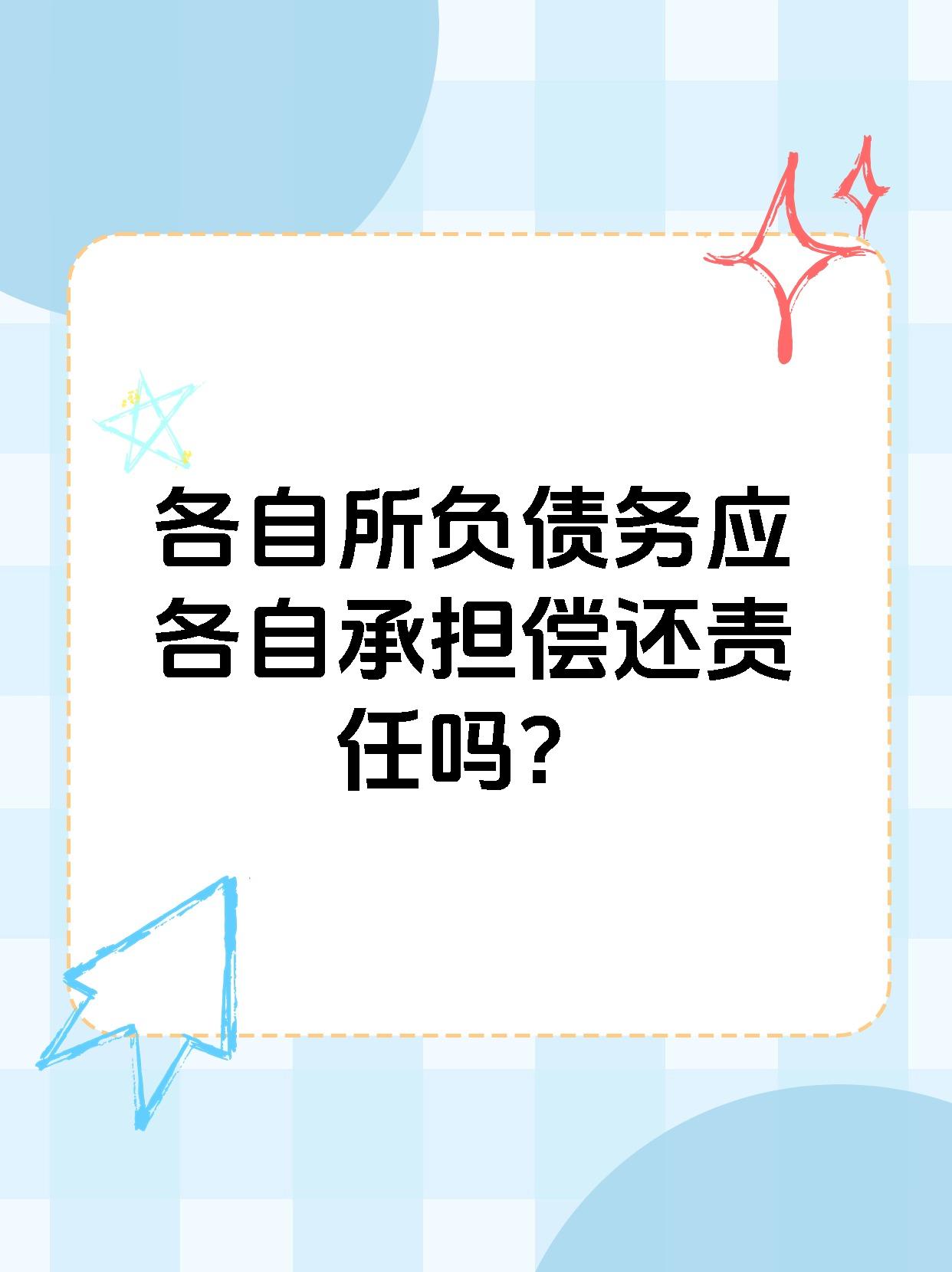 各自所负债务应各自承担偿还责任吗?