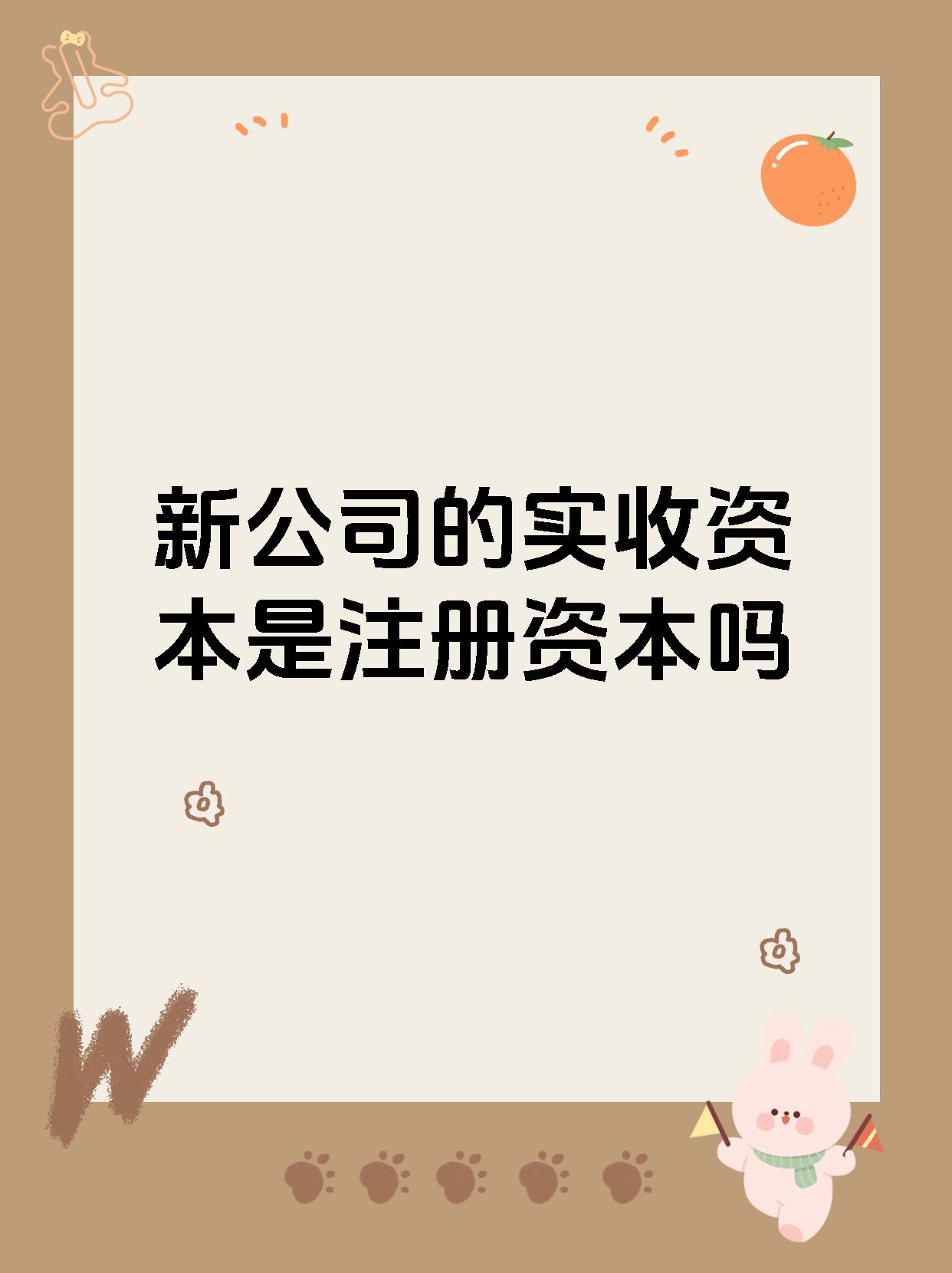 新公司的实收资本是注册资本吗