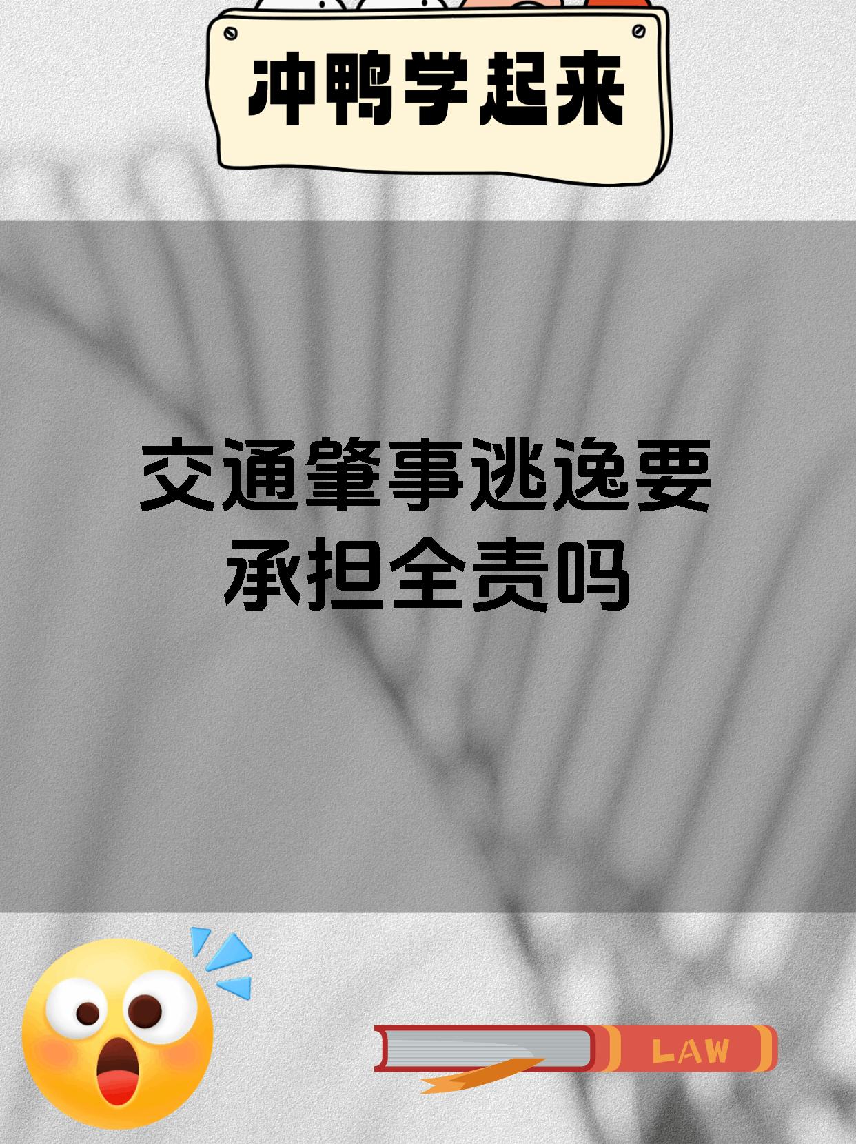 交通肇事逃逸要承担全责吗