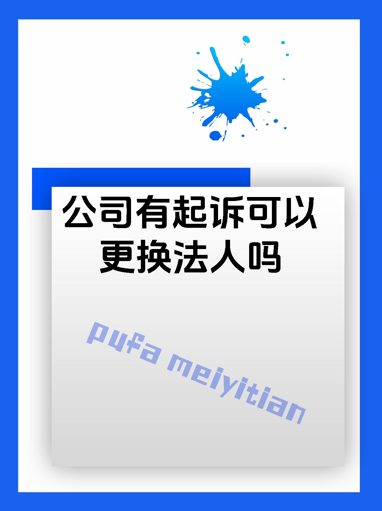 公司有起诉可以更换法人吗