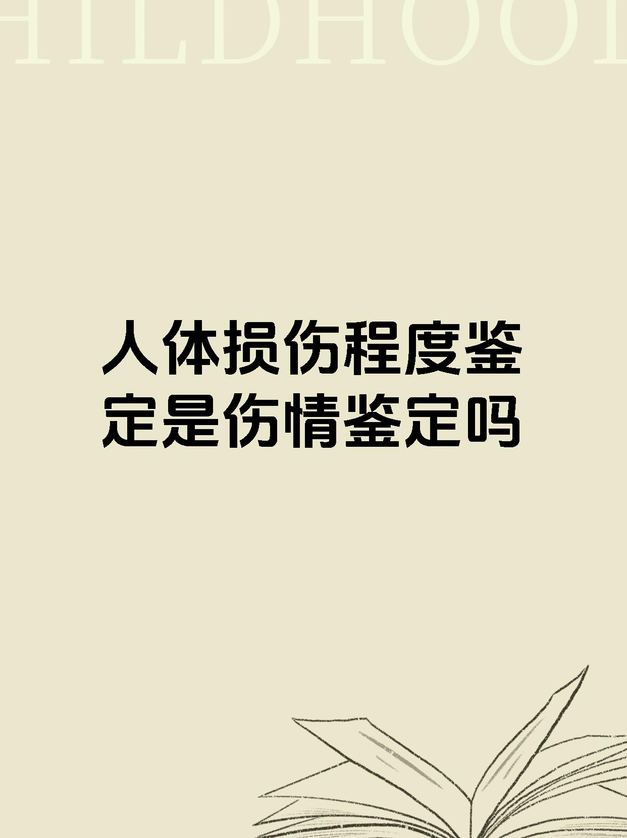 人体损伤程度鉴定是伤情鉴定吗