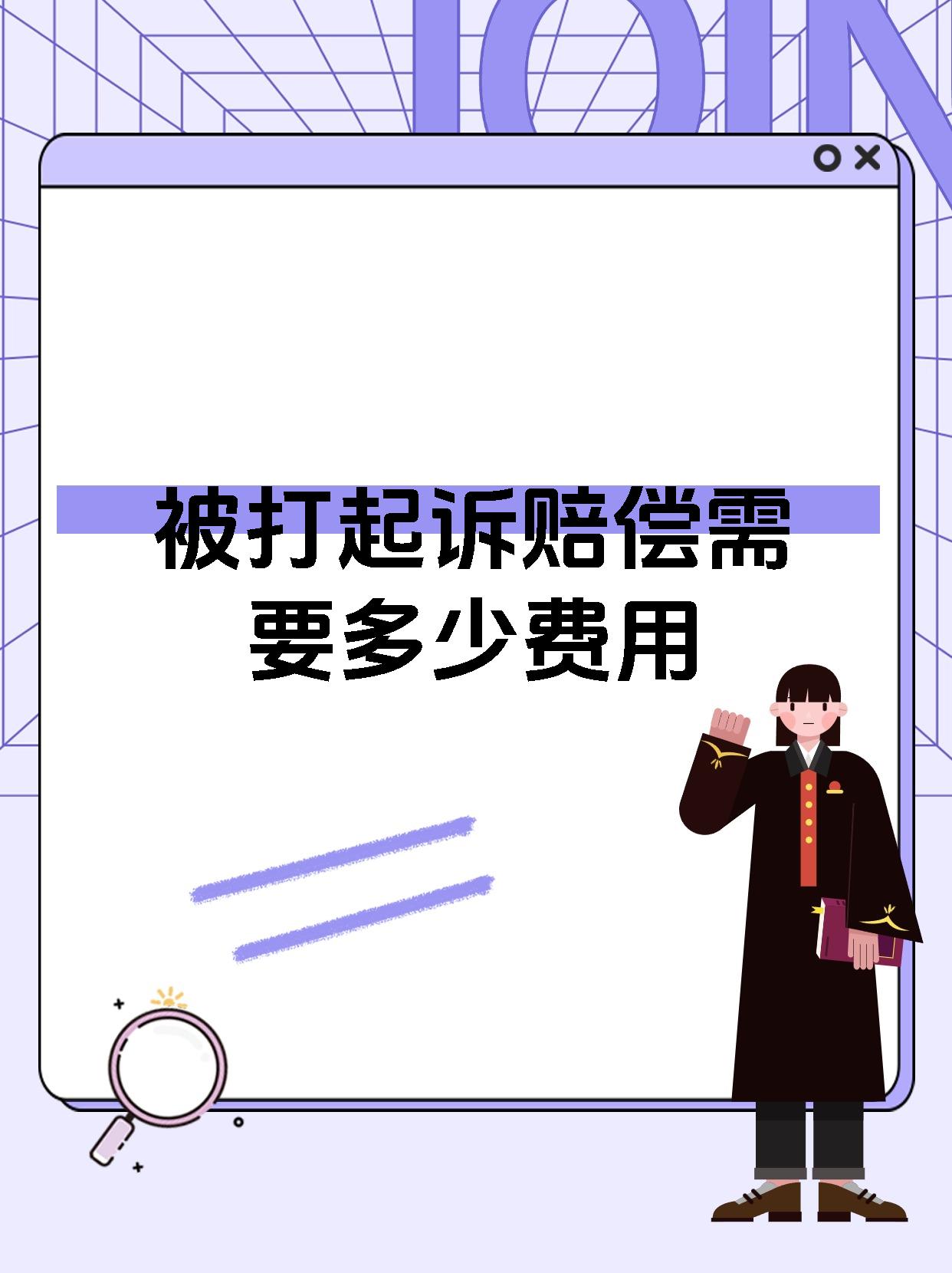 被打起诉赔偿需要多少费用