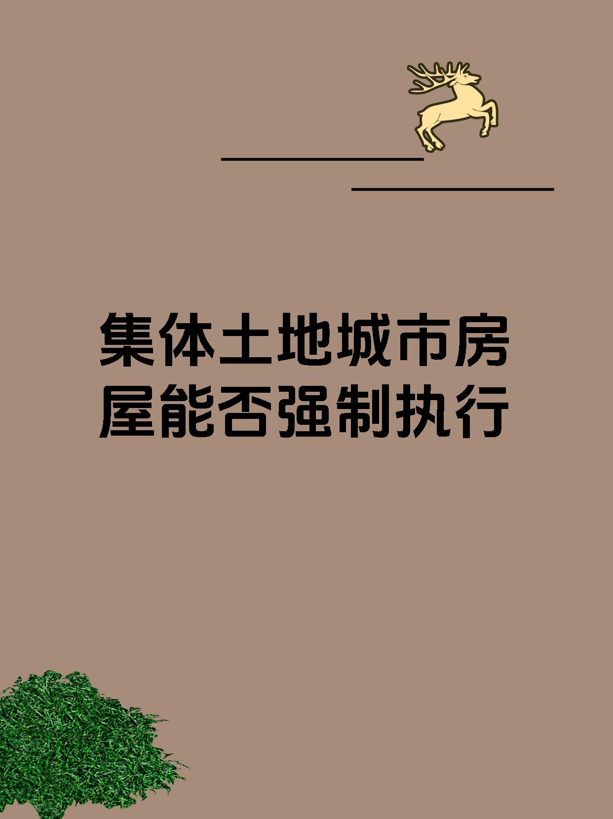 集体土地城市房屋能否强制执行