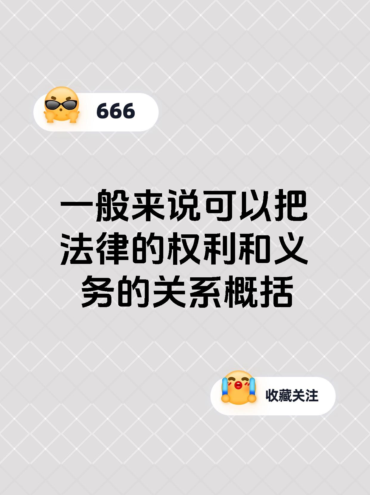 一般来说可以把法律的权利和义务的关系概括