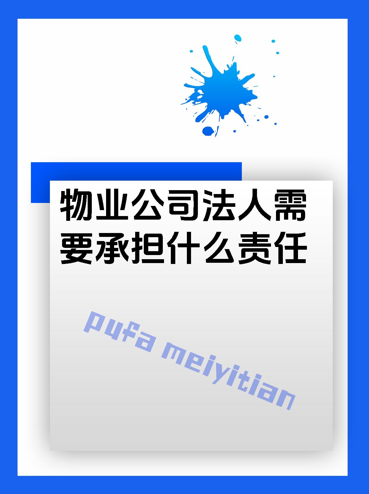 物业公司法人需要承担什么责任