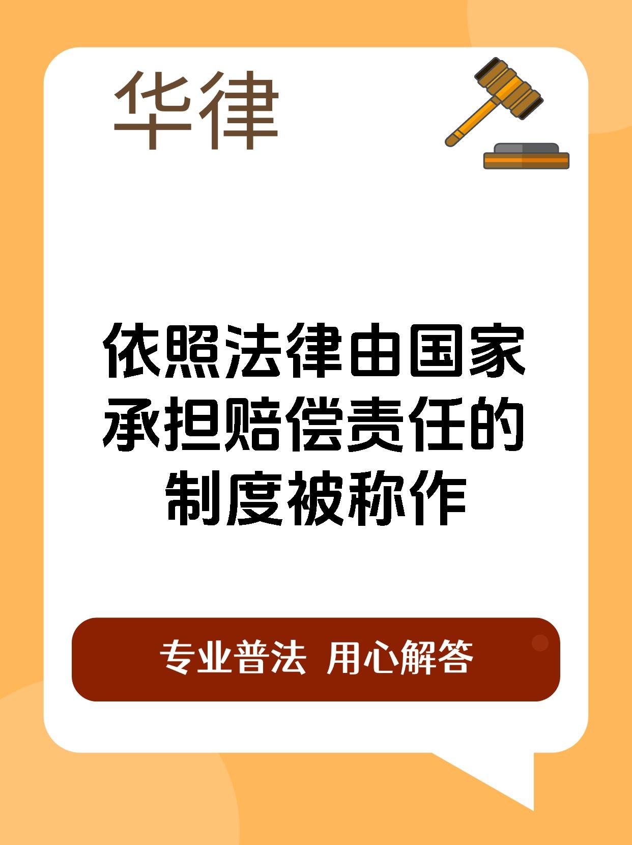依照法律由国家承担赔偿责任的制度被称作