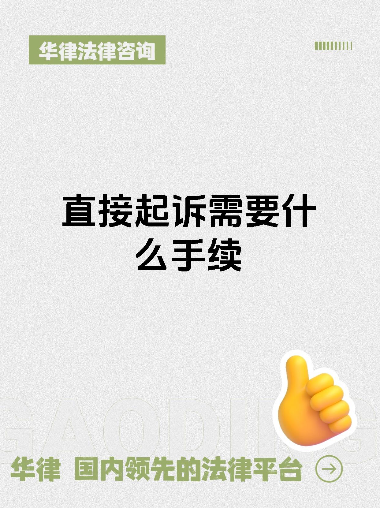 直接起诉需要什么手续