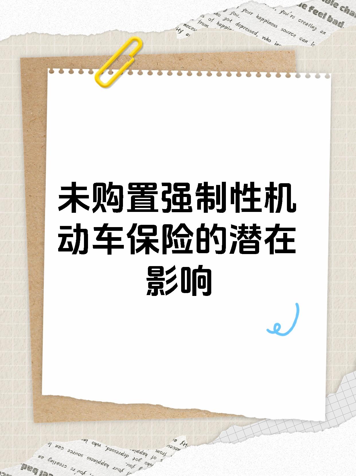 未购置强制性机动车保险的潜在影响