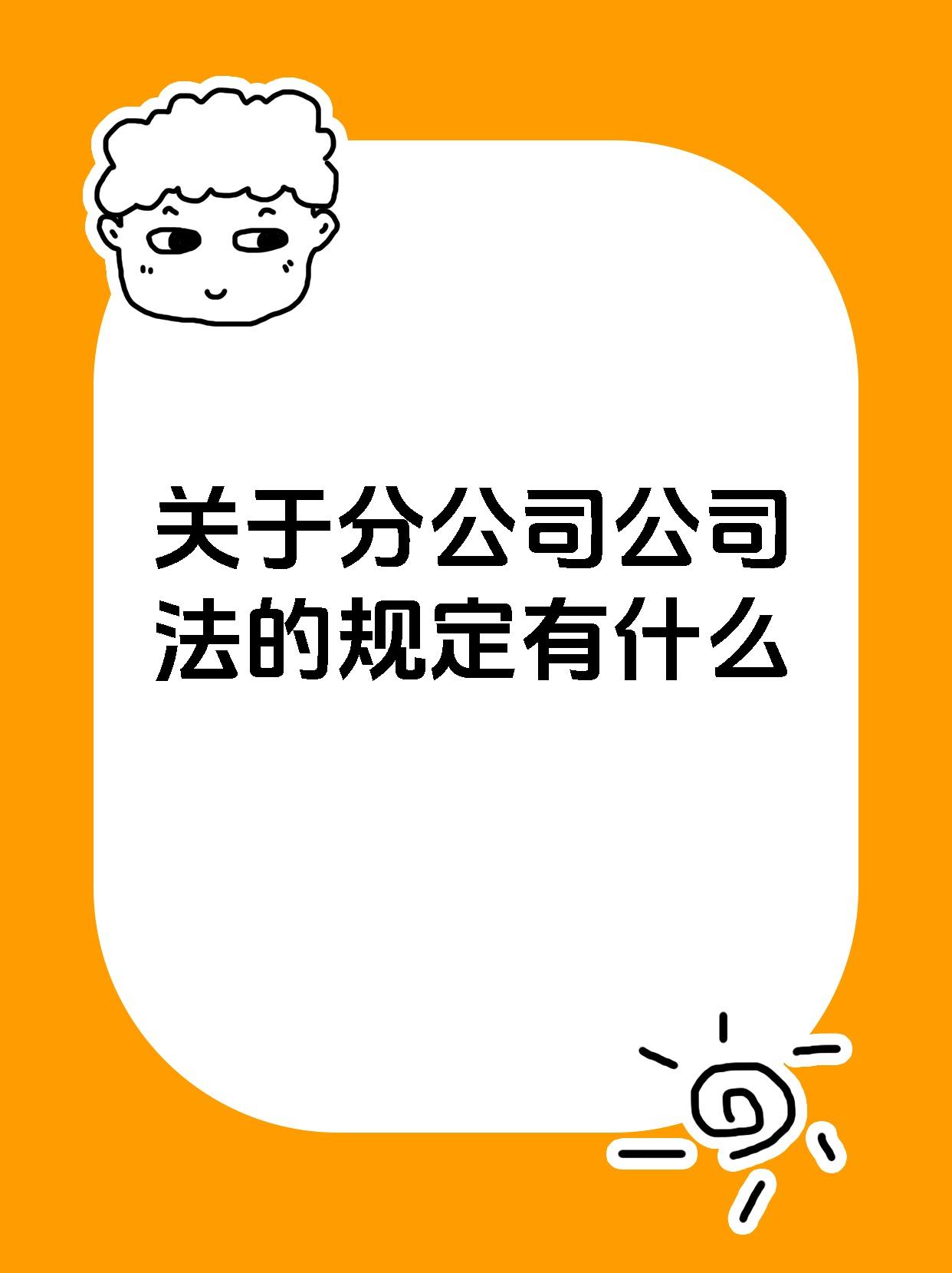 关于分公司公司法的规定有什么