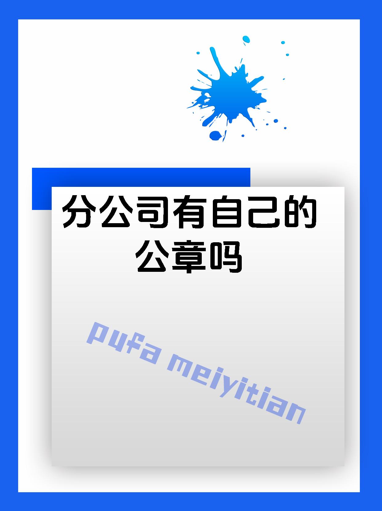 分公司有自己的公章吗
