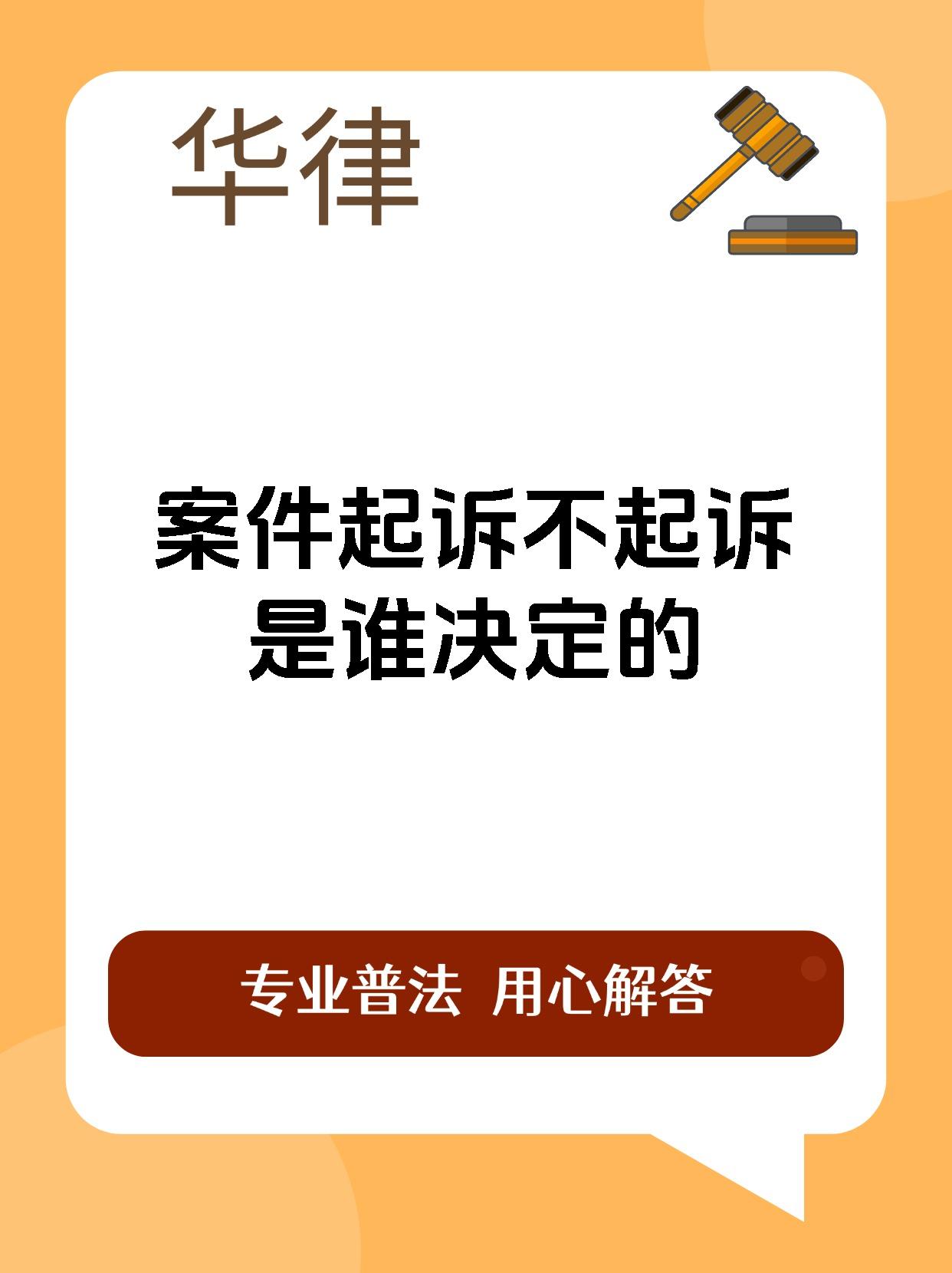 案件起诉不起诉是谁决定的
