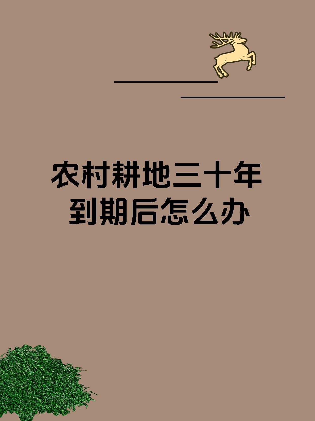 农村耕地三十年到期后怎么办