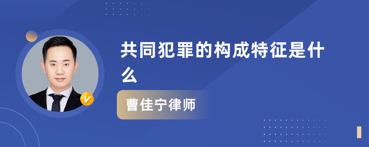 共同犯罪的构成特征是什么_曹佳宁律师律师问答-华律61语音问答